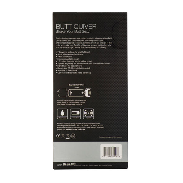 Rocks-Off-Butt Quiver Stimolatore P-point 7 Velocità Nero-Silicone · Giocattoli anali (imaginea 3)