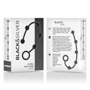 Black&silver-Korg Rosario Palline anali per Principianti Silicone — BLACK&SILVER · Giocattoli anali (imaginea 4)