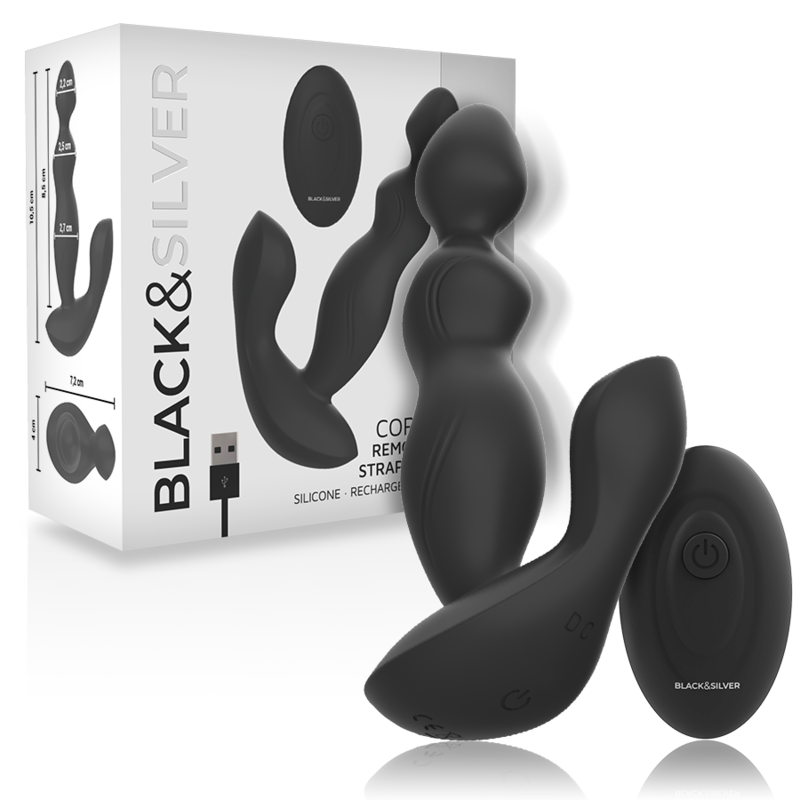 Black&silver-Cora Plug anale in Silicone con Telecomando — BLACK&SILVER · Accessori BDSM (immagine 5)