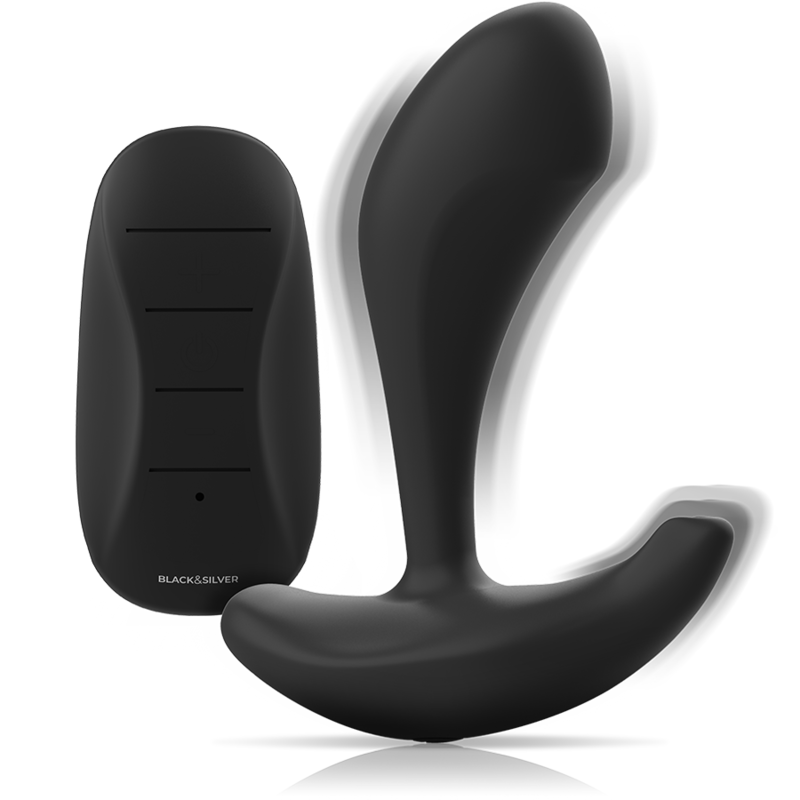Black&silver-Dwayne Plug anale Silicone con Telecomando