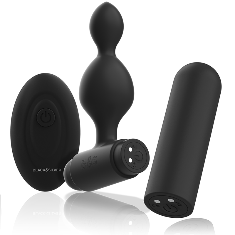 Black&silver-Tucker Piccolo Plug anale Silicone con Telecomando-10 — BLACK&SILVER · Accessori BDSM (imaginea 5)