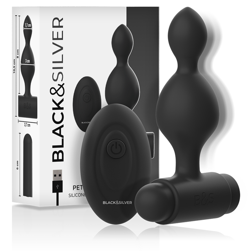 Black&silver-Tucker Piccolo Plug anale Silicone con Telecomando-10 — BLACK&SILVER · Accessori BDSM (imaginea 6)