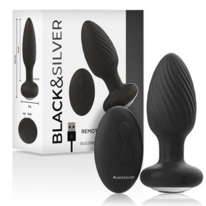 Black&silver-Welss Plug anale Rotatore in Silicone — BLACK&SILVER · Accessori BDSM (immagine 3)