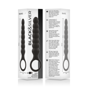 Black&silver-Bob potente dilatatore anale in silicone-10 velocità — BLACK&SILVER · Giocattoli anali (immagine 3)