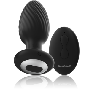 Black&silver-Welss Plug anale Rotatore in Silicone 18 Black&silver-Welss Plug anale Rotatore in Silicone