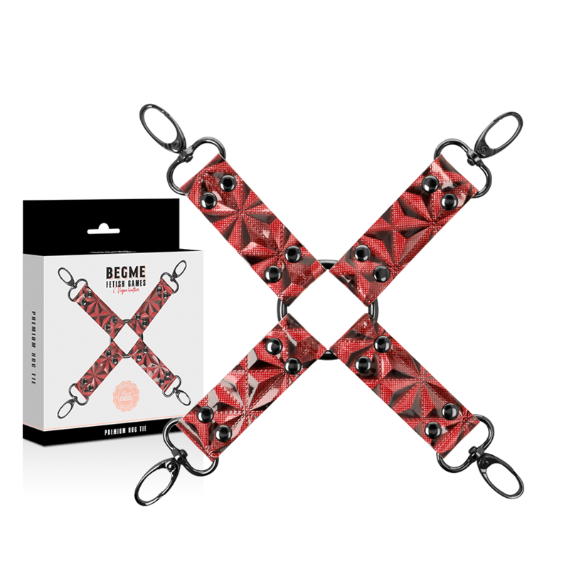 Begme Red Edition-Red Edition guinzaglio Hog Tie in pelle vegana 1 Begme Red Edition-Red Edition guinzaglio Hog Tie in pelle vegana — BEGME FETISH GAMES · Bondage & Manette (immagine 2)