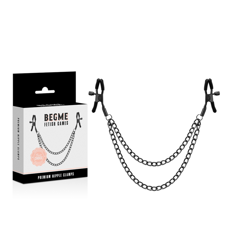 Begme Red Edition-Morsetti per capezzoli edizione Rossa con catena 2 Begme Red Edition-Morsetti per capezzoli edizione Rossa con catena — BEGME FETISH GAMES · Accessori BDSM (immagine 3)