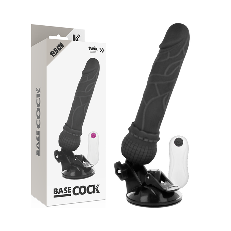 BASECOCK - REALISTIC VIBRATOR REMOTE CONTROL FLESH 19.5 CM Basecock-Vibratore realistico 12 modalità con telecomando 19.5 cm · Vibratori