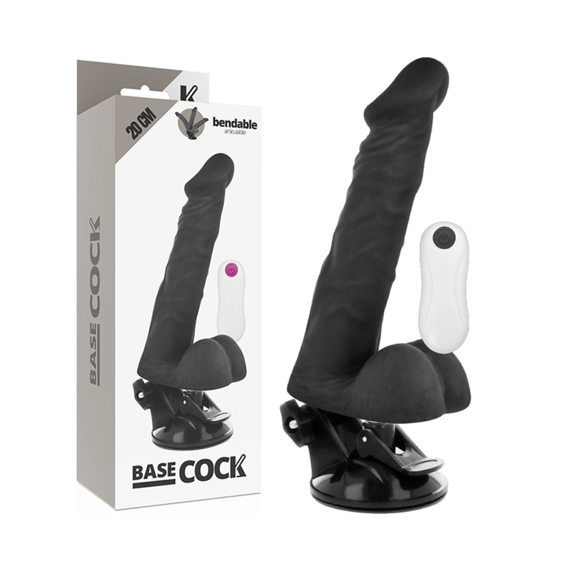 BASECOCK - REALISTIC ARTICULABLE REMOTE CONTROL FLESH 20 CM Basecock-Vibratore Realistico Articolabile con Telecomando 20 cm · Vibratori