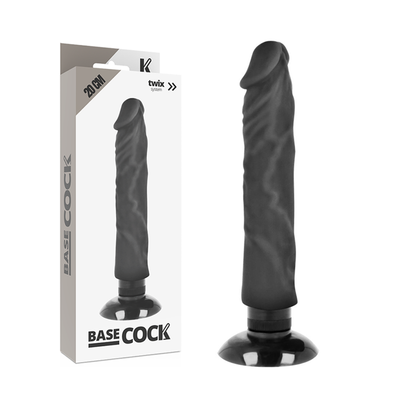Basecock-Vibratore realistico 2 in 1 con Ventosa 20 cm