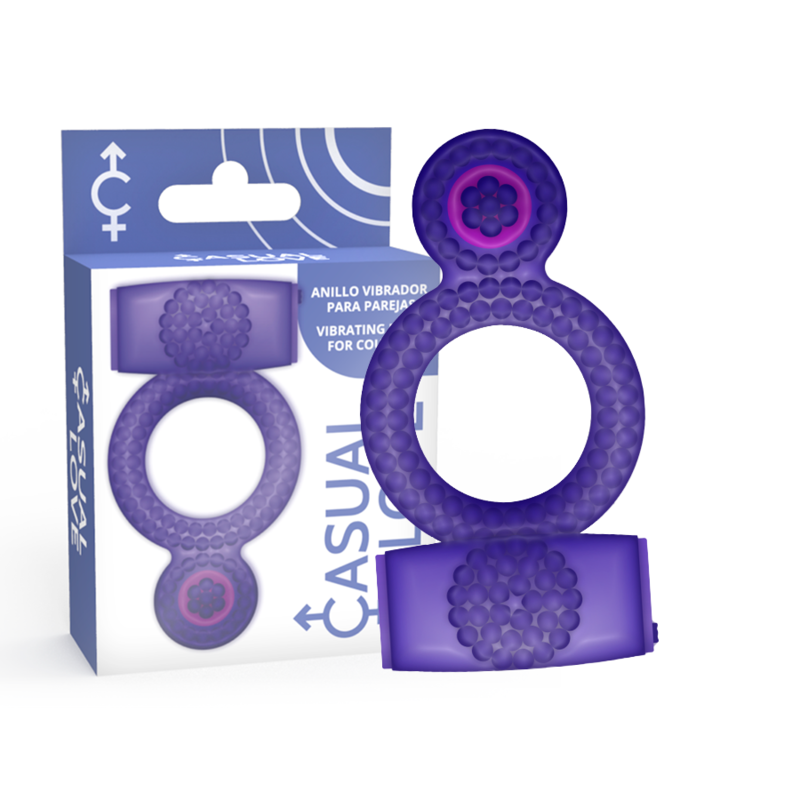 Casual Love-Anello vibrante con doppio piacere, TPR, impermeabile · Anelli & Guaine per pene (imaginea 4)