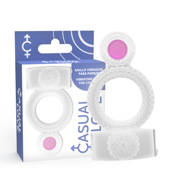 Casual Love-Anello vibrante con doppio piacere, TPR, impermeabile · Anelli & Guaine per pene (imaginea 8)