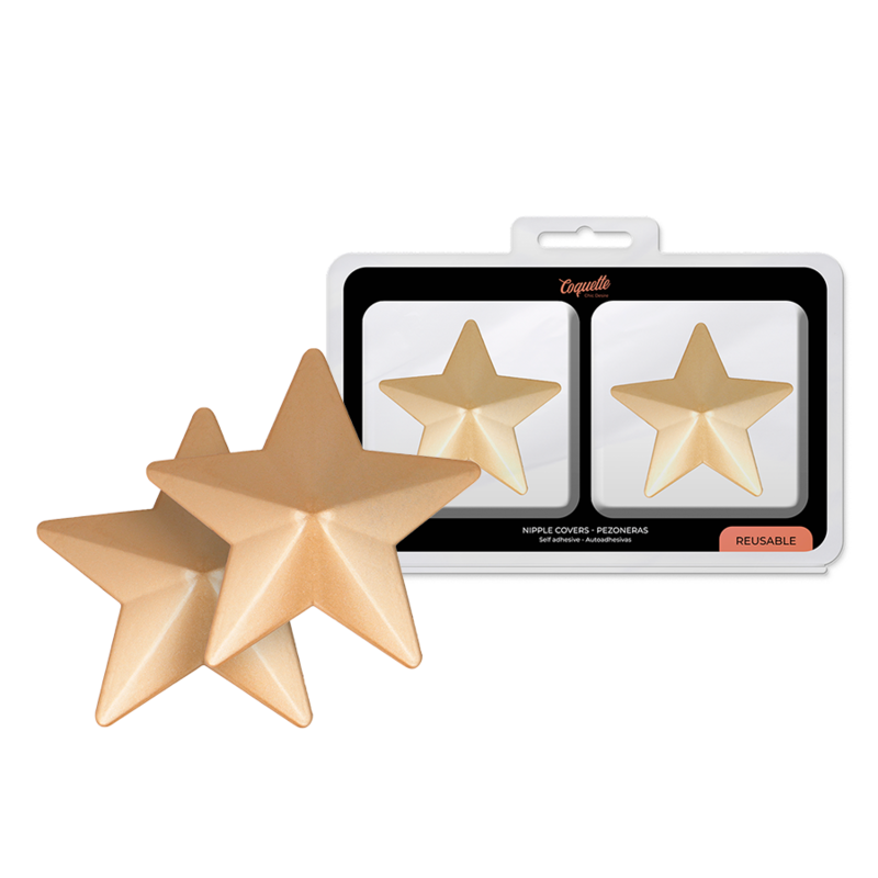 Coquette Accessories-Protezioni per i capezzoli Stella d'Oro-Metallo