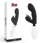 Glossy-Elvis Rabbit Black-Silicone, 10 velocità, Rotazione · Vibratori