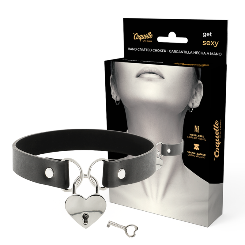 Coquette Accessories-Collana in Pelle Vegana con Accessorio Cuore
