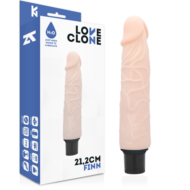 Loveclone-Finn Vibratore con Autolubrificazione 21.2 Cm -o- 3.8 Cm-TPR