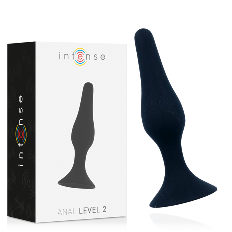 Intense Anal Toys-Anale Livello 2 11.5CM Nero-Silicone, impermeabile