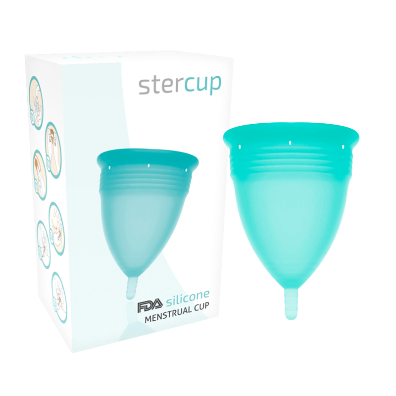Stercup-Coppa Menstruale di Silicone, Acquamarina · Sesso orale & Corpo (immagine 5)
