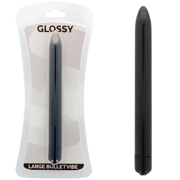 Glossy-Slim Vibrator Nero-ABS, 3 velocità, Impermeabile, Silenzioso