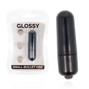 Glossy-Small Bullet Vibe Nero-ABS, 3 velocità, Impermeabile · Vibratori