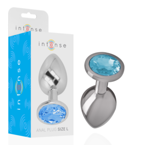 Intense Anal Toys-Plug anale Metallo con Cristallo Blu · Accessori BDSM