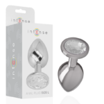 Intense Anal Toys-Plug anale in metallo Alluminio con Cristallo-Argento, Taglia L · Accessori BDSM