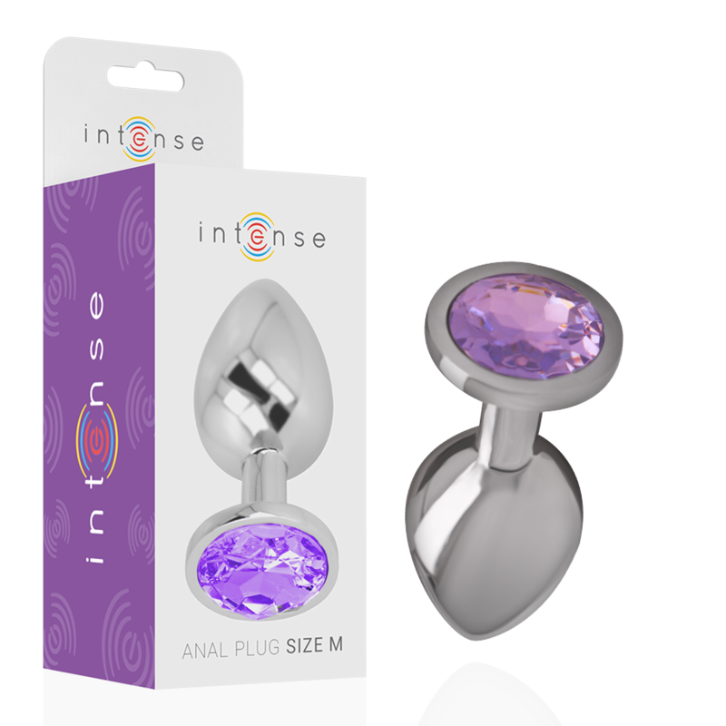 Intense Anal Toys-Plug anale in metallo in Alluminio con Cristallo-Viola, Taglia M 1 Intense Anal Toys-Plug anale in metallo in Alluminio con Cristallo-Viola, Taglia M · Accessori BDSM