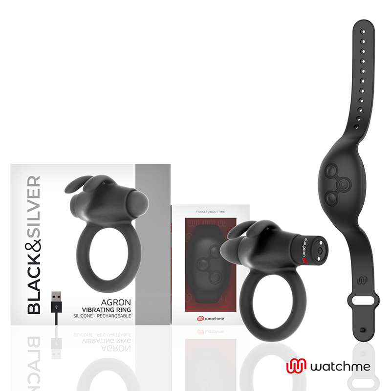 Black&silver-Agron anello vibrante con controllo a distanza 8 Black&silver-Agron anello vibrante con controllo a distanza — BLACK&SILVER · Anelli & Guaine per pene (imaginea 8)