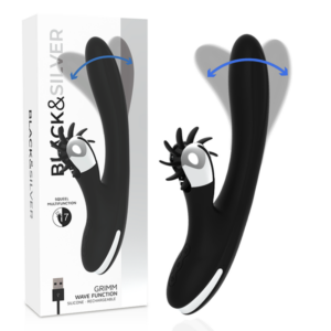 Black&silver-Bunny Grimm Wave Function-Silicone, 7 velocità — BLACK&SILVER · Vibratori (immagine 9)