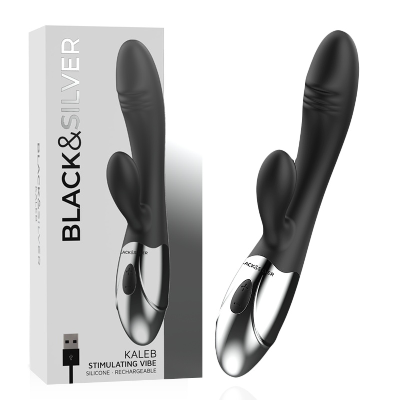 Black&silver-Kaleb Vibratore Stimolante-Silicone, 10 velocità — BLACK&SILVER · Vibratori (imaginea 6)