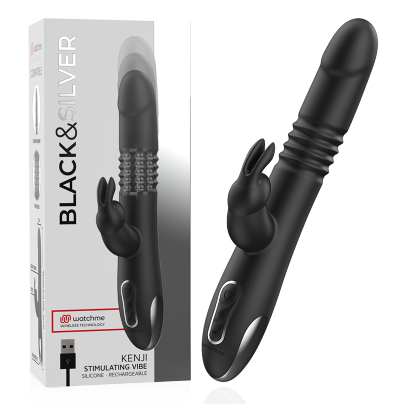 Black&silver-Kenji Up & Down Rabbit Vibratore + Telecomando — BLACK&SILVER · Vibratori (immagine 8)