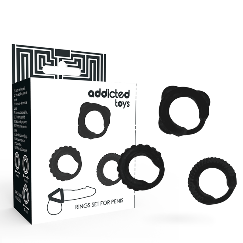 Addicted Toys-Set C-ring · Anelli & Guaine per pene (imaginea 4)