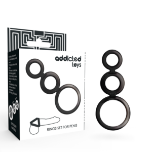 Addicted Toys-Set di anelli per il pene - Smoked · Anelli & Guaine per pene (imaginea 5)