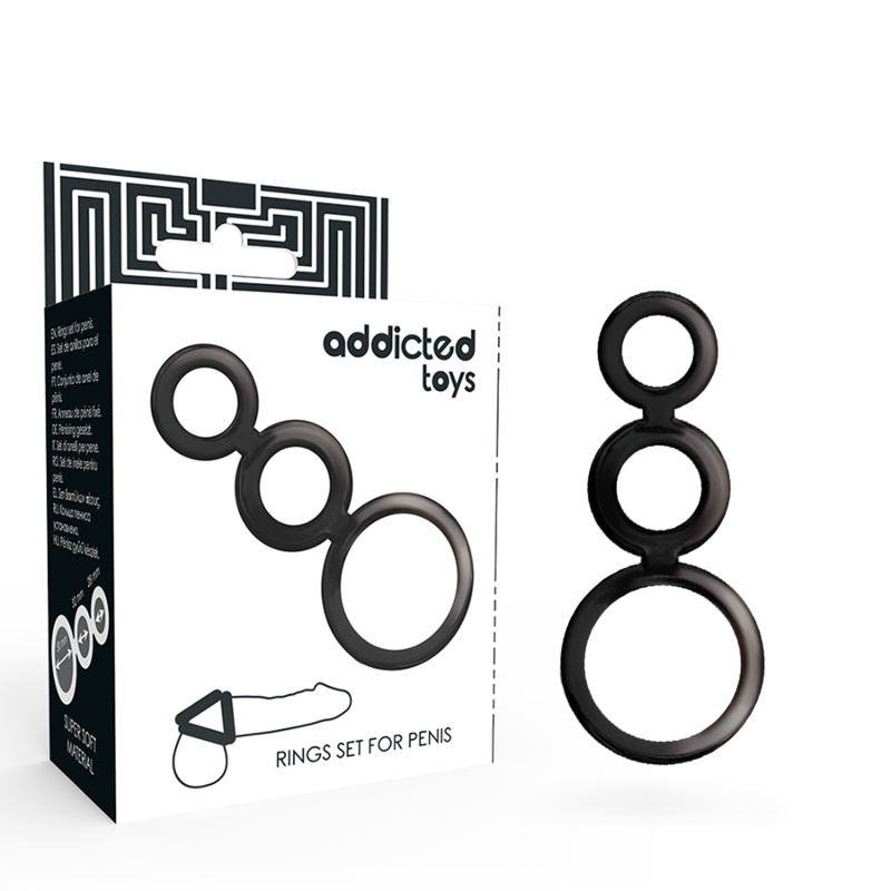 Addicted Toys-Set di anelli per il pene - Smoked · Anelli & Guaine per pene (imaginea 5)