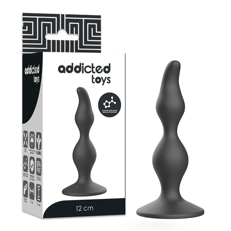 Addicted Toys-Plug anale Sessuale 12 cm Nero-Silicone · Accessori BDSM (imaginea 6)