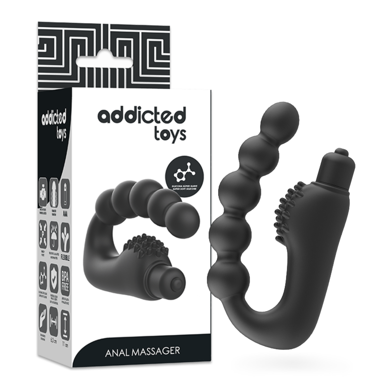 Addicted Toys-Massaggiatore Prostatico Anale con Vibrazioni-Silicone · Giocattoli anali (imaginea 6)