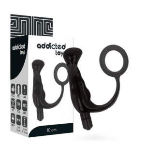 Addicted Toys-Vibratore Prost Tico Black 10 cm-Silicone · Anelli & Guaine per pene (imaginea 4)