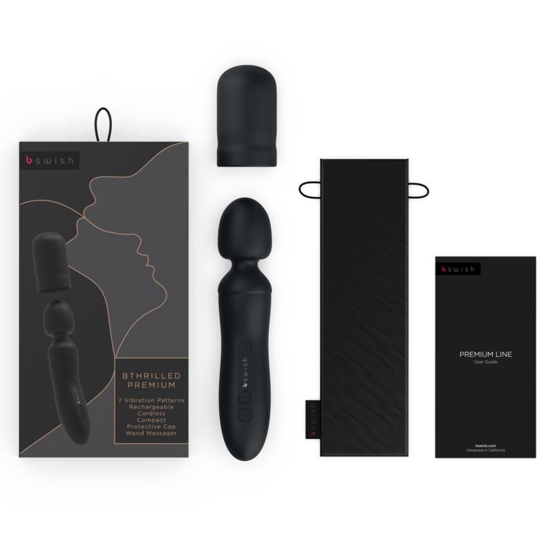 B Swish-Bthrilled Vibrator Wand Premium Black-Silicone · Vibratori (imaginea 4)