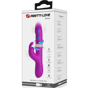 High Tech-Reese Vibratore Rabbit con Rotazione Viola-Silicone, 12 velocità — PRETTY LOVE · Vibratori (imaginea 7)