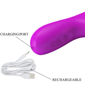 High Tech-Reese Vibratore Rabbit con Rotazione Viola-Silicone, 12 velocità — PRETTY LOVE · Vibratori (imaginea 6)