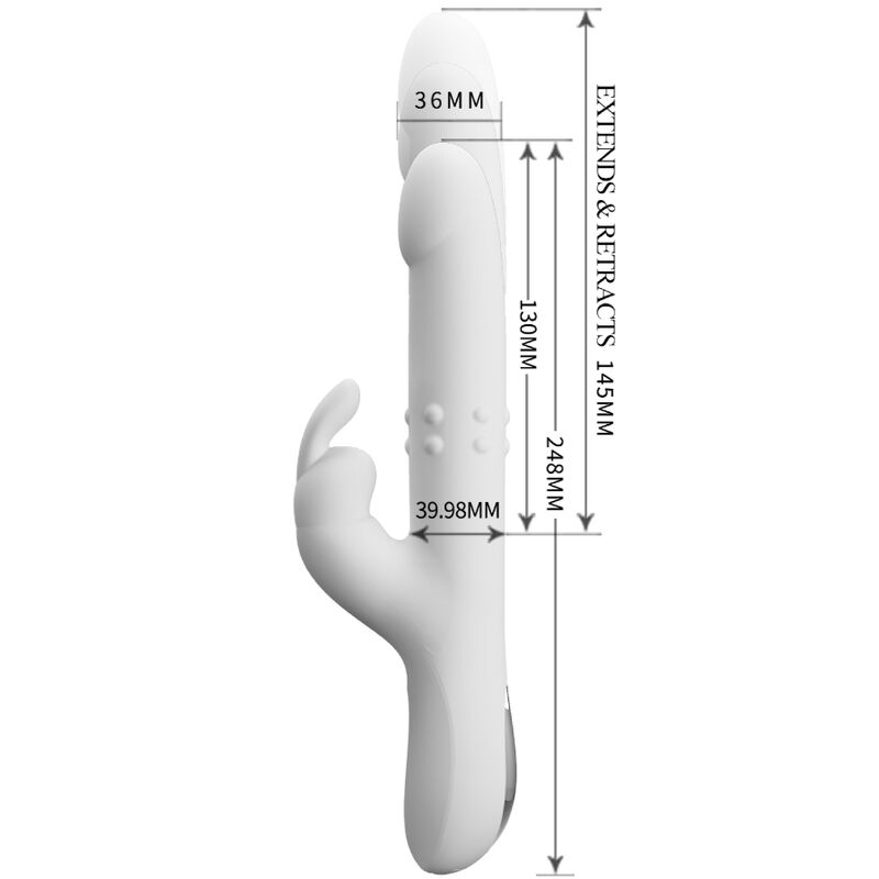 High Tech-Reese Vibratore con Rotazione Argento-Silicone, 12 velocità — PRETTY LOVE · Vibratori (imaginea 4)