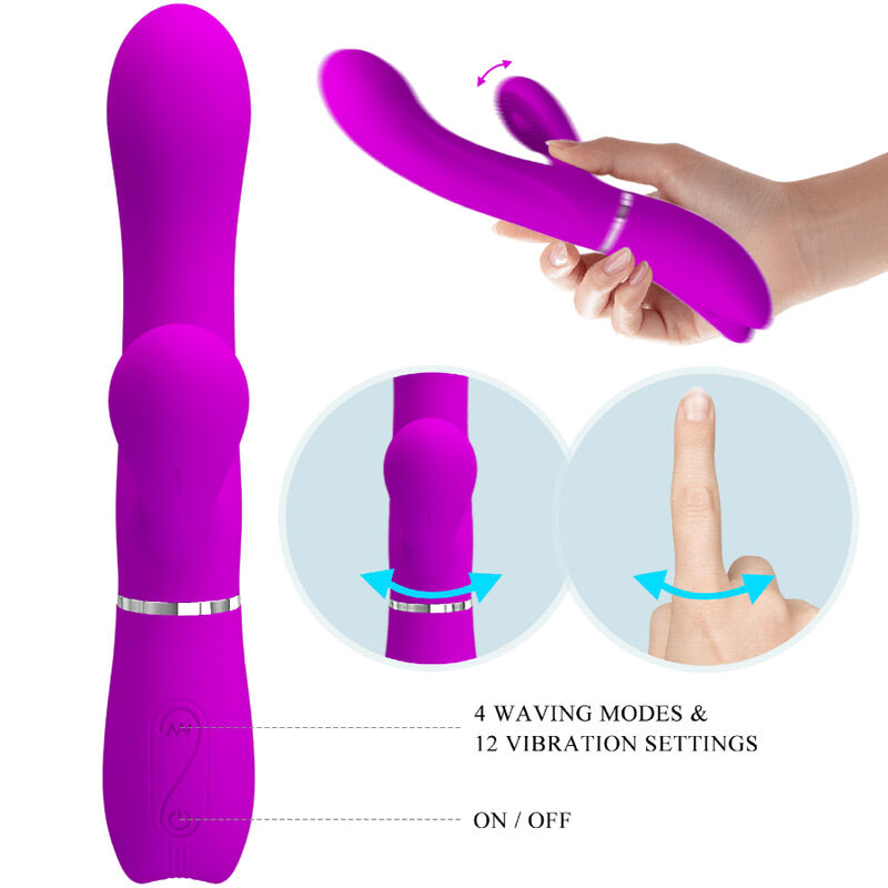 High Tech-Vibratore Stimolatore per Clitoride-Silicone, 12 velocità — PRETTY LOVE · Vibratori (imaginea 5)