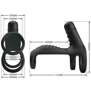 For Him-Guaina Estensione elastica in silicone morbido-10 velocità — PRETTY LOVE · Anelli & Guaine per pene (imaginea 3)