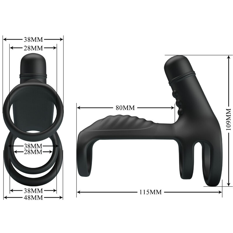 For Him-Guaina Estensione elastica in silicone morbido-10 velocità 3 For Him-Guaina Estensione elastica in silicone morbido-10 velocità — PRETTY LOVE · Anelli & Guaine per pene (imaginea 3)