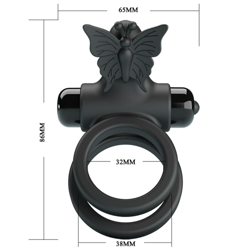 For Him-Anello Vibratore Doppio con Stimolatore Nero-Silicone, 10 velocità 3 For Him-Anello Vibratore Doppio con Stimolatore Nero-Silicone, 10 velocità — PRETTY LOVE · Anelli & Guaine per pene (imaginea 3)