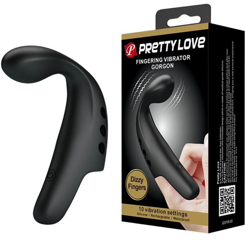 Fun Toys-Black Gorgon Vibrator Digitare, Nero-Silicone, 10 velocità 2 Fun Toys-Black Gorgon Vibrator Digitare, Nero-Silicone, 10 velocità — PRETTY LOVE · Vibratori (imaginea 2)