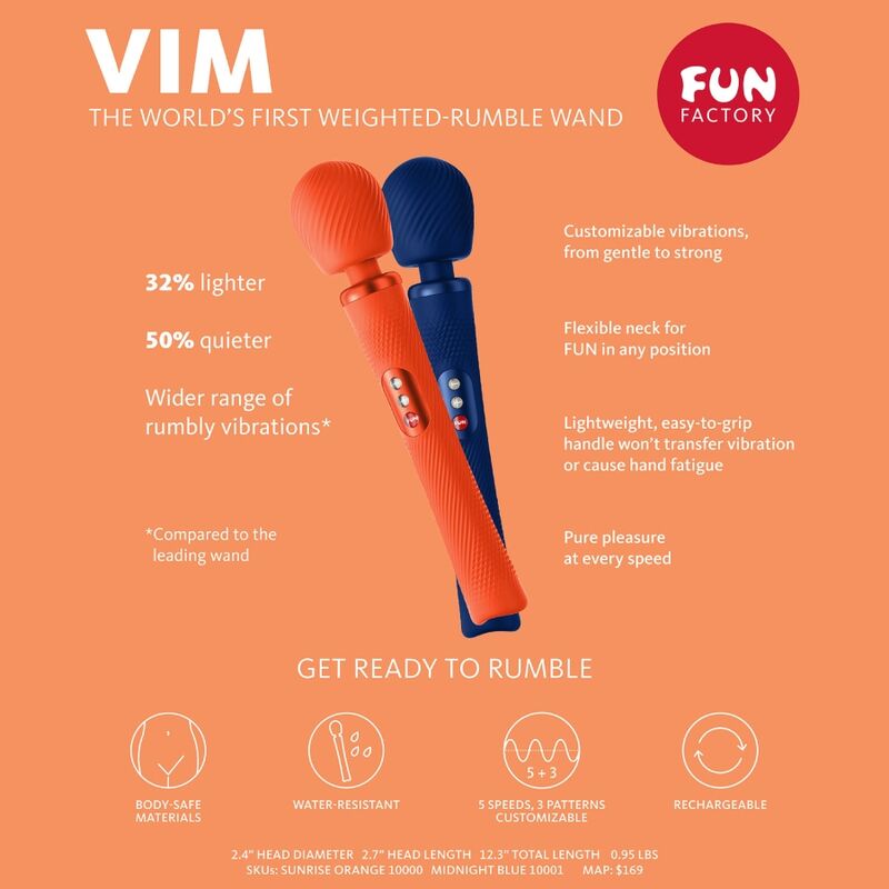 Fun Factory-Vim Wand Vibratore Ponderato di Silicone · Vibratori (immagine 6)