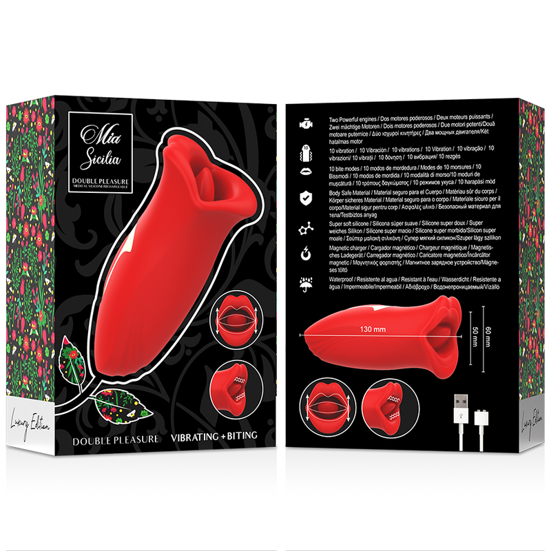 Mia-Sicilia Double Pleasure Clitoride Vibratore con Lingua, Doppia · Vibratori (immagine 6)
