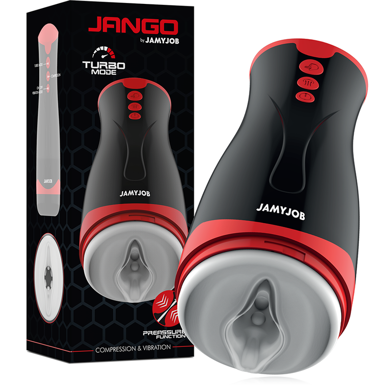 Jamyjob-Jango Masturbatore con Compressione e Vibrazioni-Silicio, 5
