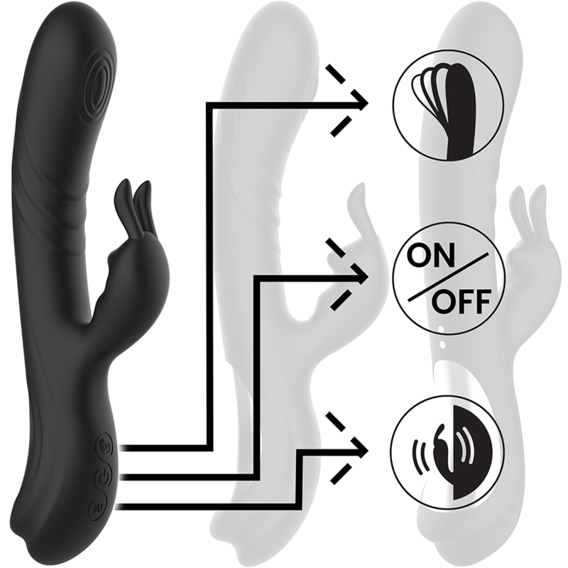 Black&silver-Jamie Rabbit Stimolatore Silicone Ricaricabile 5 Black&silver-Jamie Rabbit Stimolatore Silicone Ricaricabile — BLACK&SILVER · Vibratori (imaginea 5)